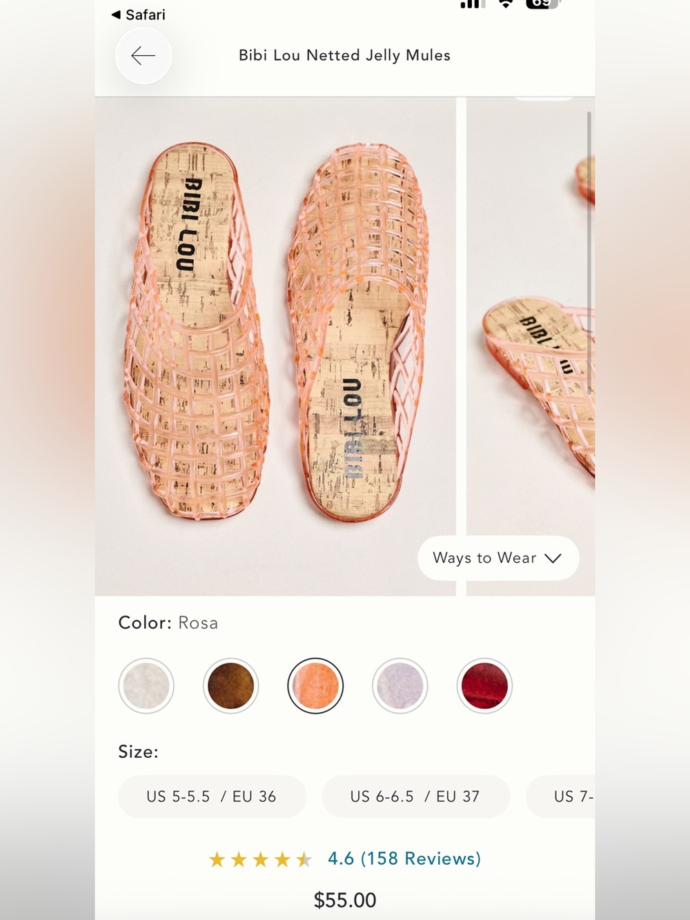 Bibi Lou Rosa Woven Slide Mules size 39